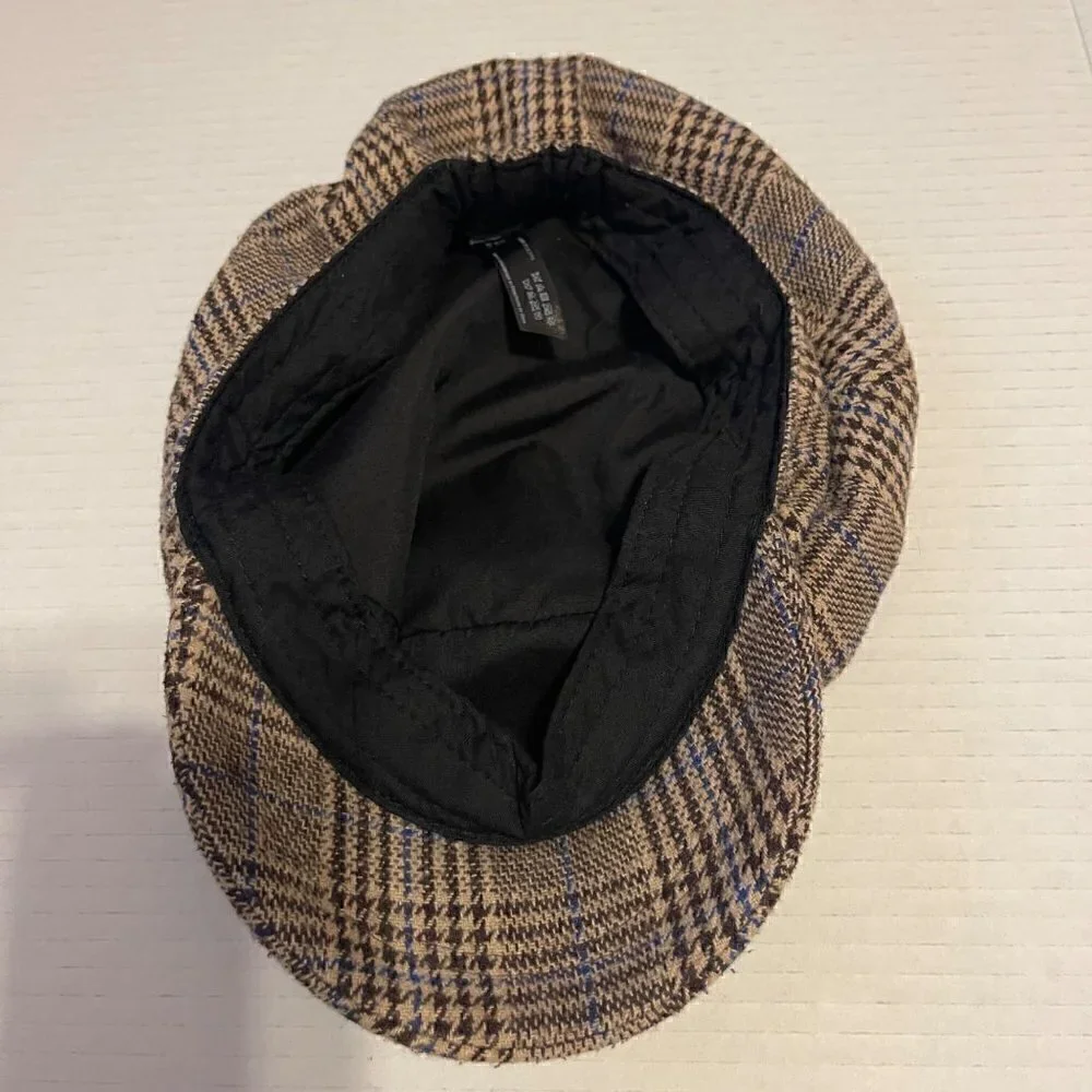 Urban Outfitters Women's Brown and Black Newsboy Caps Brown Tweed S/M